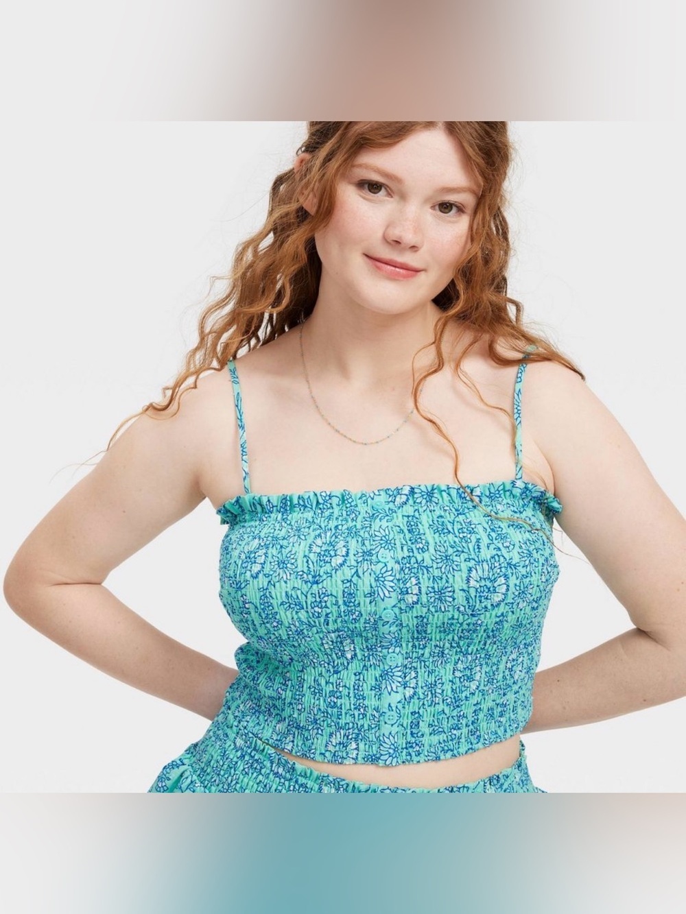 Women's Garden Floral Smocked Peplum Cotton Tank Top - Roller Rabbit Size 3X